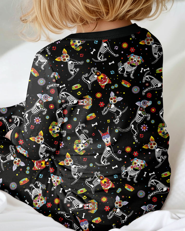 Sugar Skull Día de los Muertos Halloween Dog Mexican Bamboo Convertible Zippy