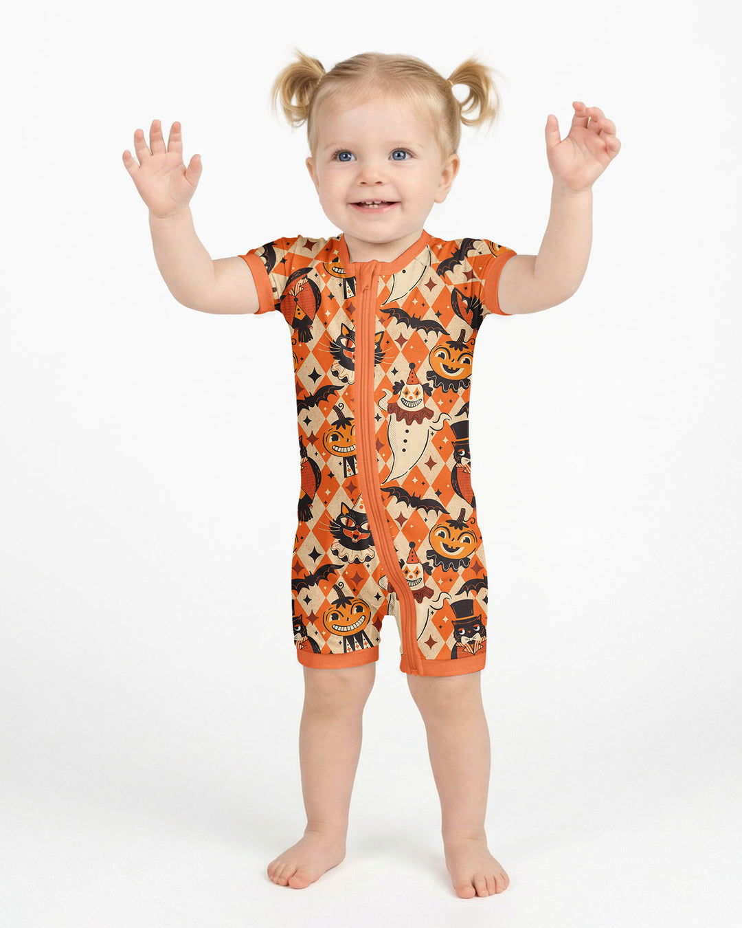 Vintage Halloween Carnival Bamboo Shorty Zippy