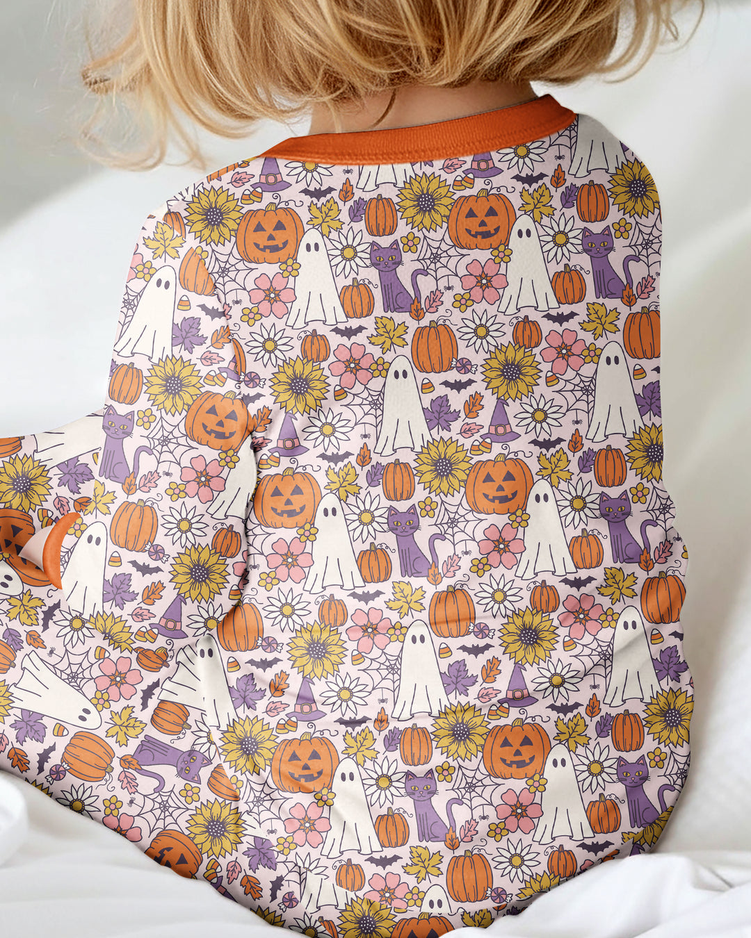 Ghost Pumpkin Fall Floral Halloween Bamboo Convertible Zippy