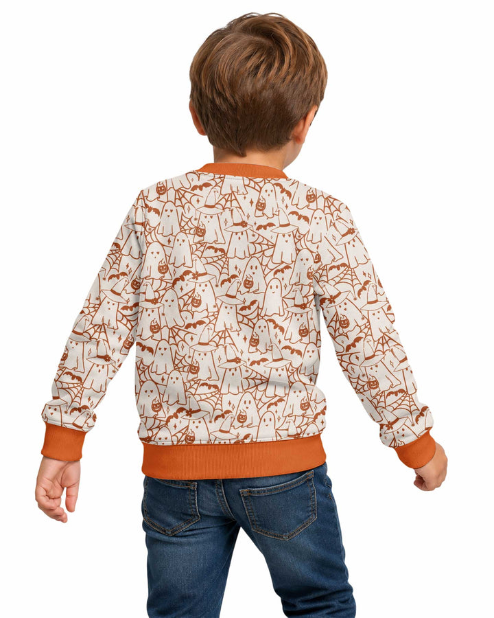 Boo Trick or Treat Ghosts Halloween Bamboo Crewneck Sweatshirt