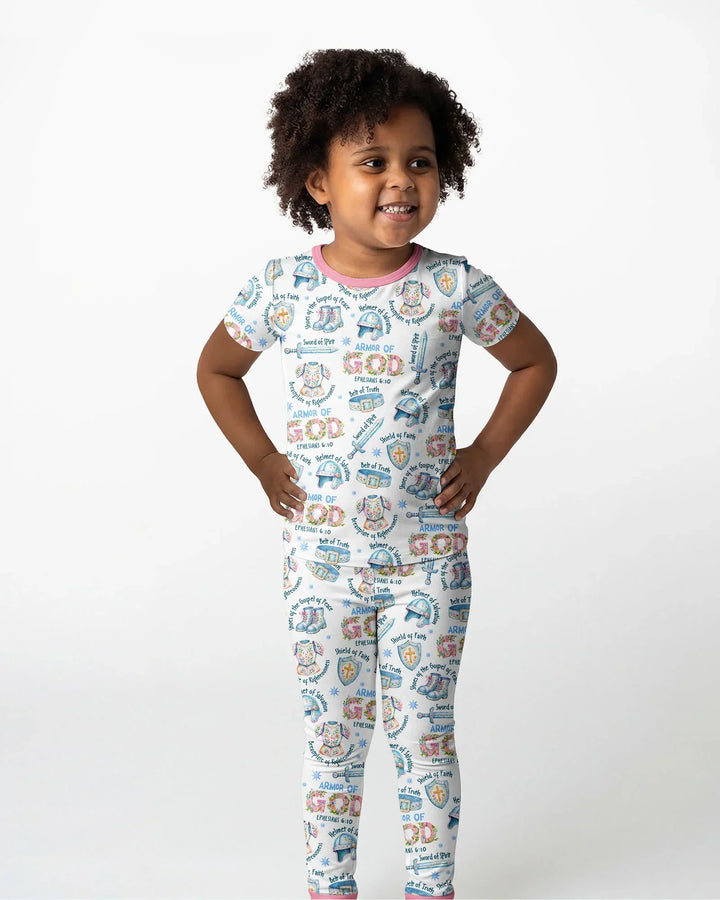 Put On The Full Armor Of God Bamboo Two Piece Short Sleeve Pajama Set