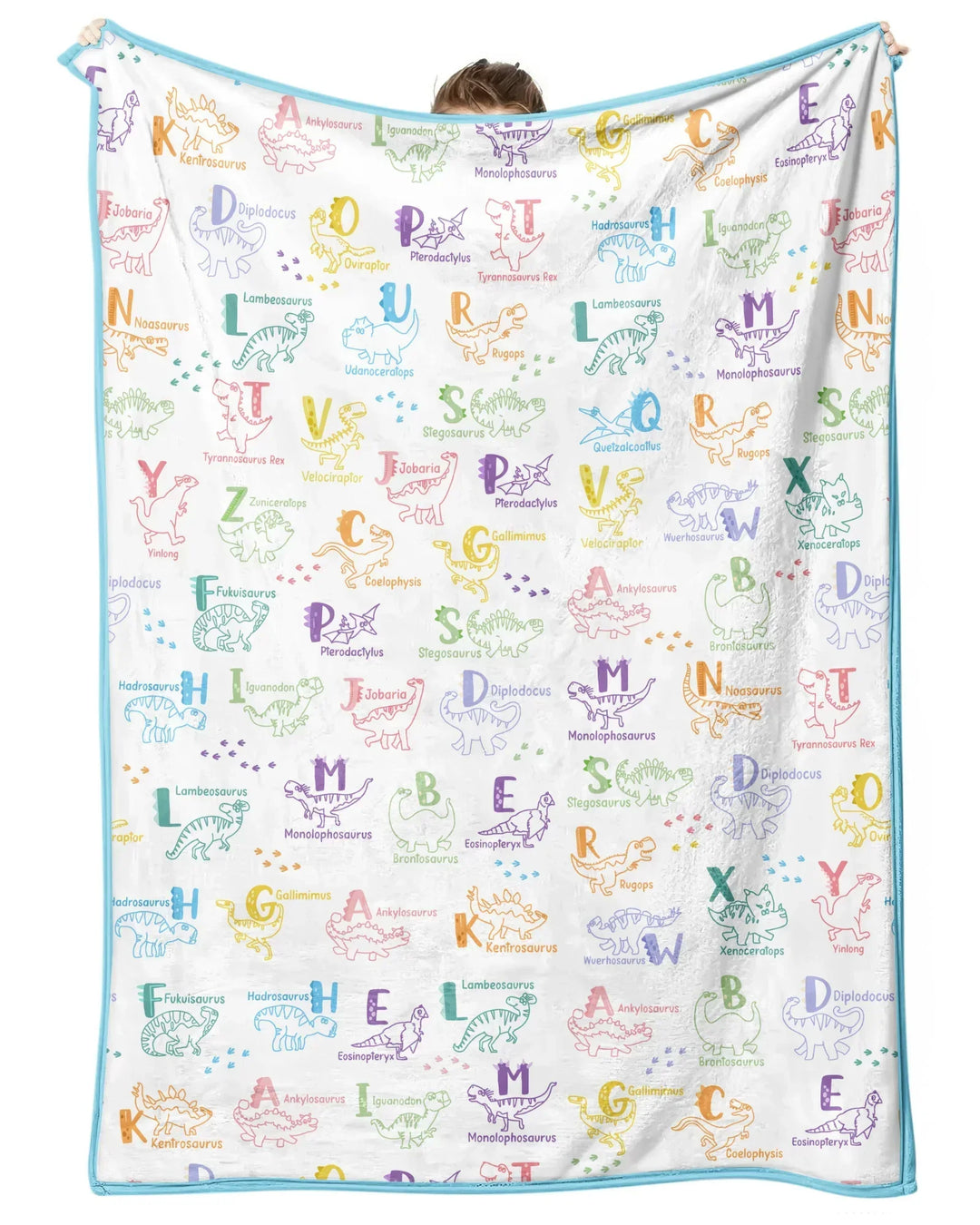 Dino Alphabet ABC Bamboo Blanket