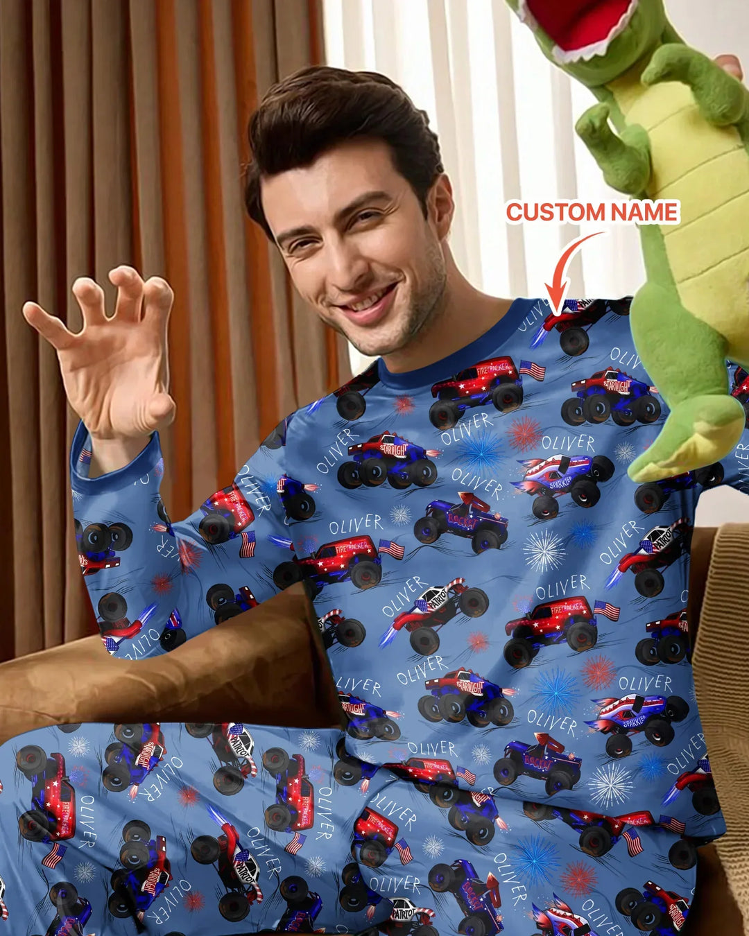 All American Thunder Custom Name Bamboo Men's Pajama Set