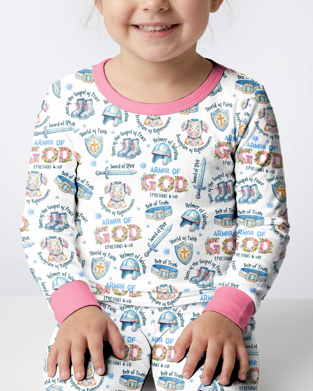 Put On The Full Armor Of God Bamboo Two Piece Long Sleeve Pajama Set