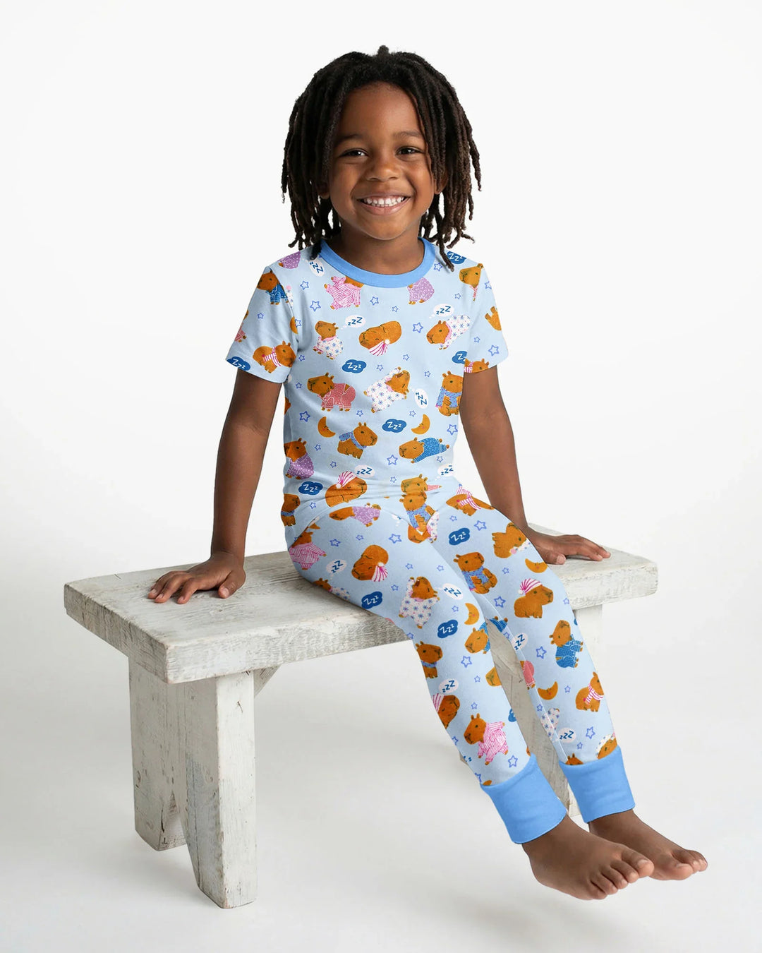 Capyjama Family Matching Bamboo Two Piece Short Sleeve Pajama Set