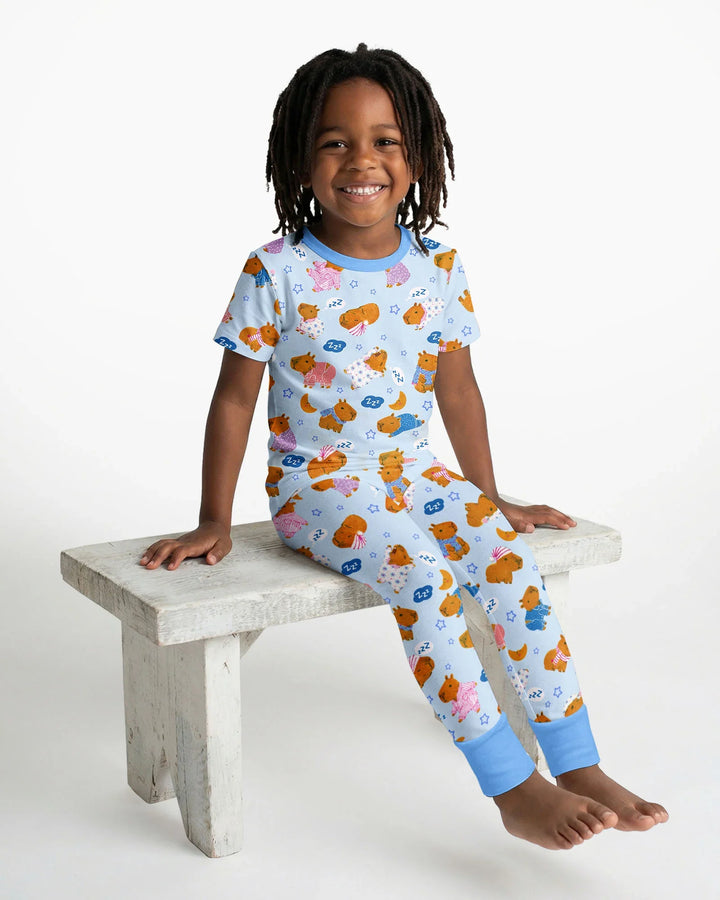 Capyjama Family Matching Bamboo Two Piece Short Sleeve Pajama Set