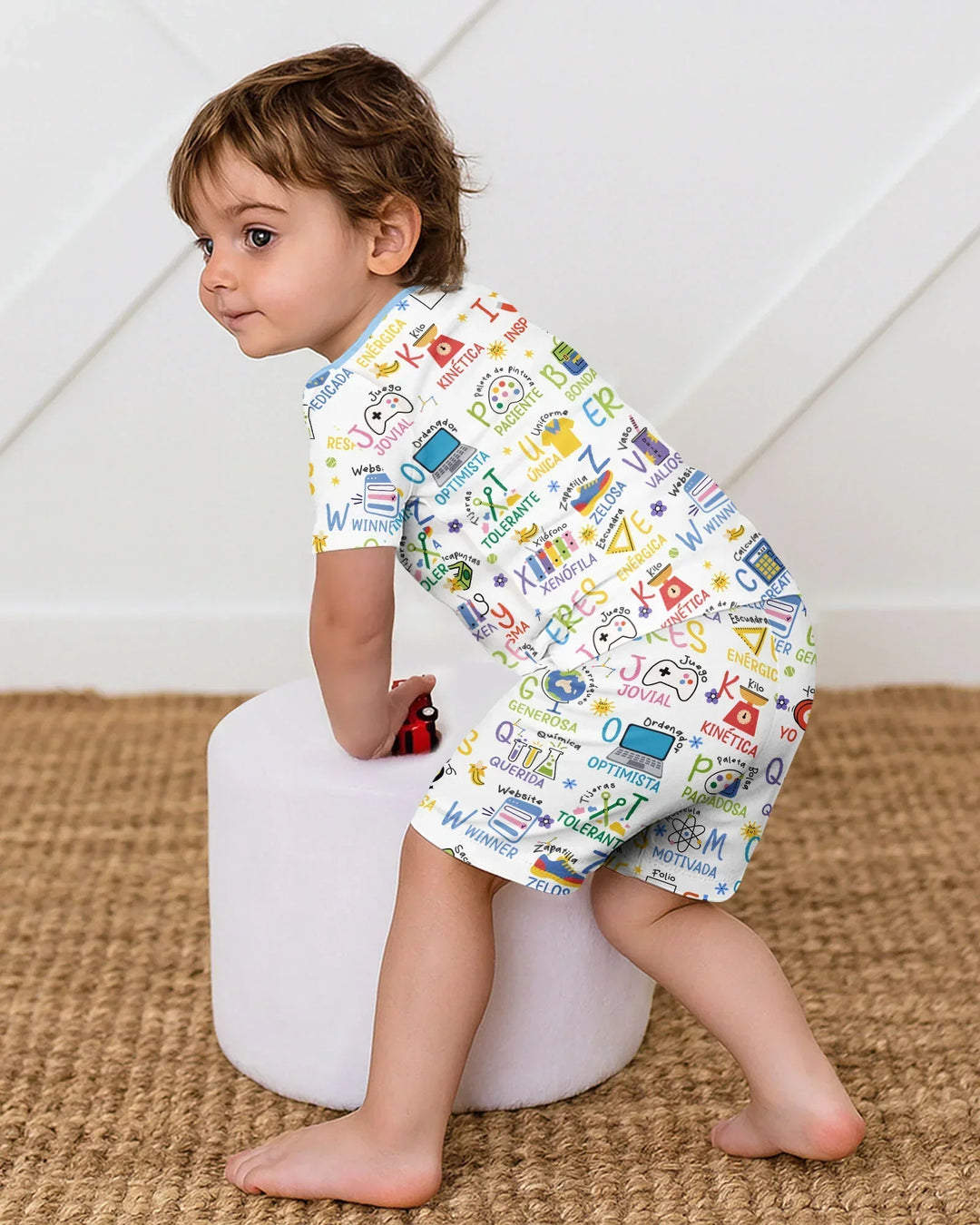 You Are Spanish Alphabet Version Bamboo Two Piece Short Sleeve Shorts Pajama Set
