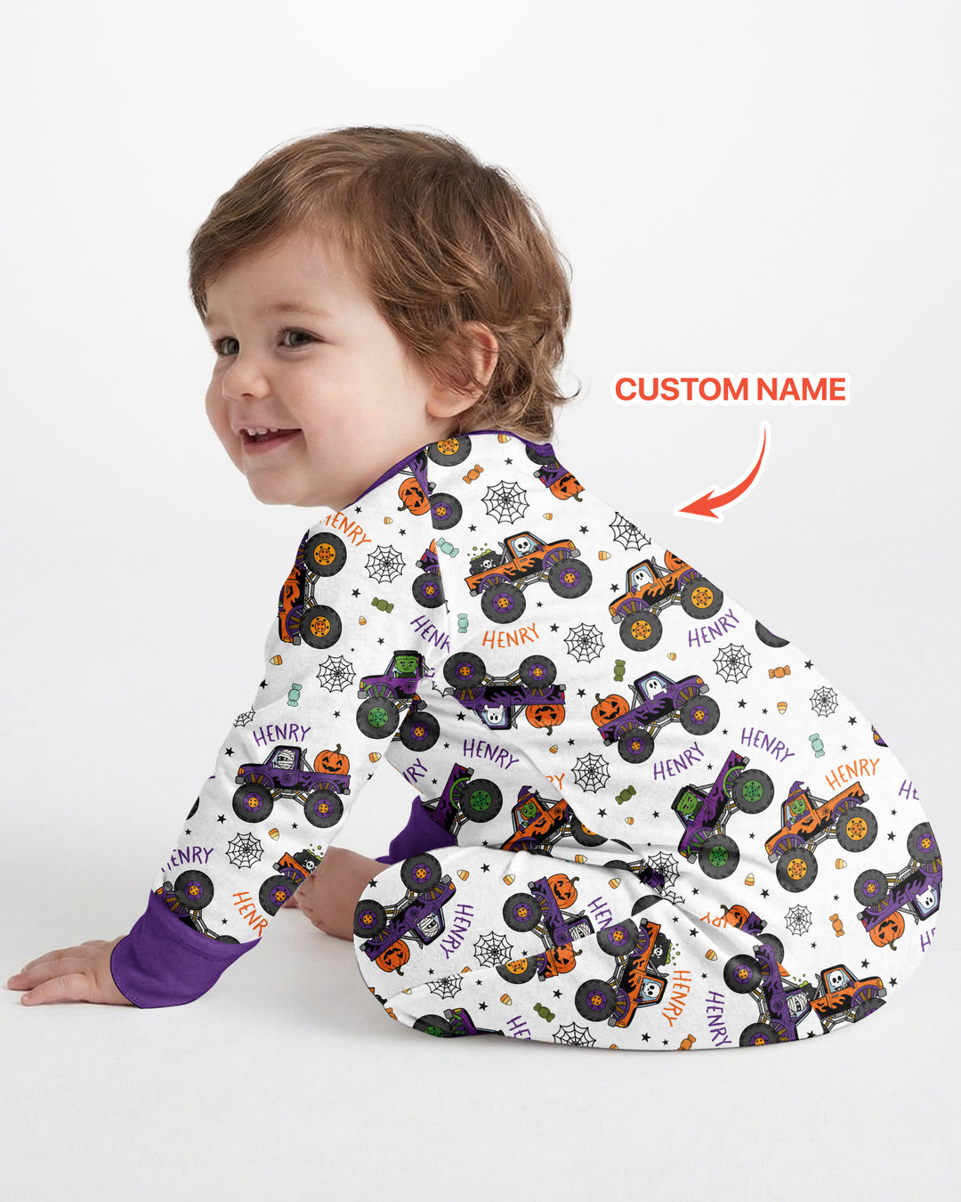 Custom Name Halloween Monster Truck Bamboo Convertible Zippy
