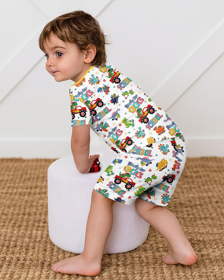 Conjunto de Pijama de Dos Piezas de Bambú con Mangas Cortas y Pantalones Cortos