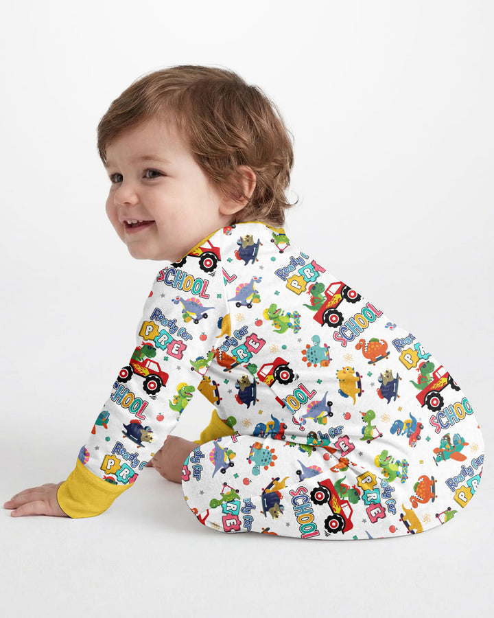 First Day of Preschool T-Rex Bamboo Convertible Zippy