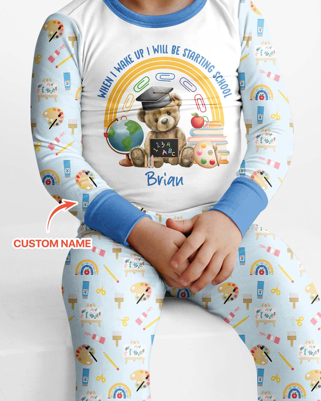 Zweiteiliges Langarm-Pyjama-Set mit Sommerfrüchten