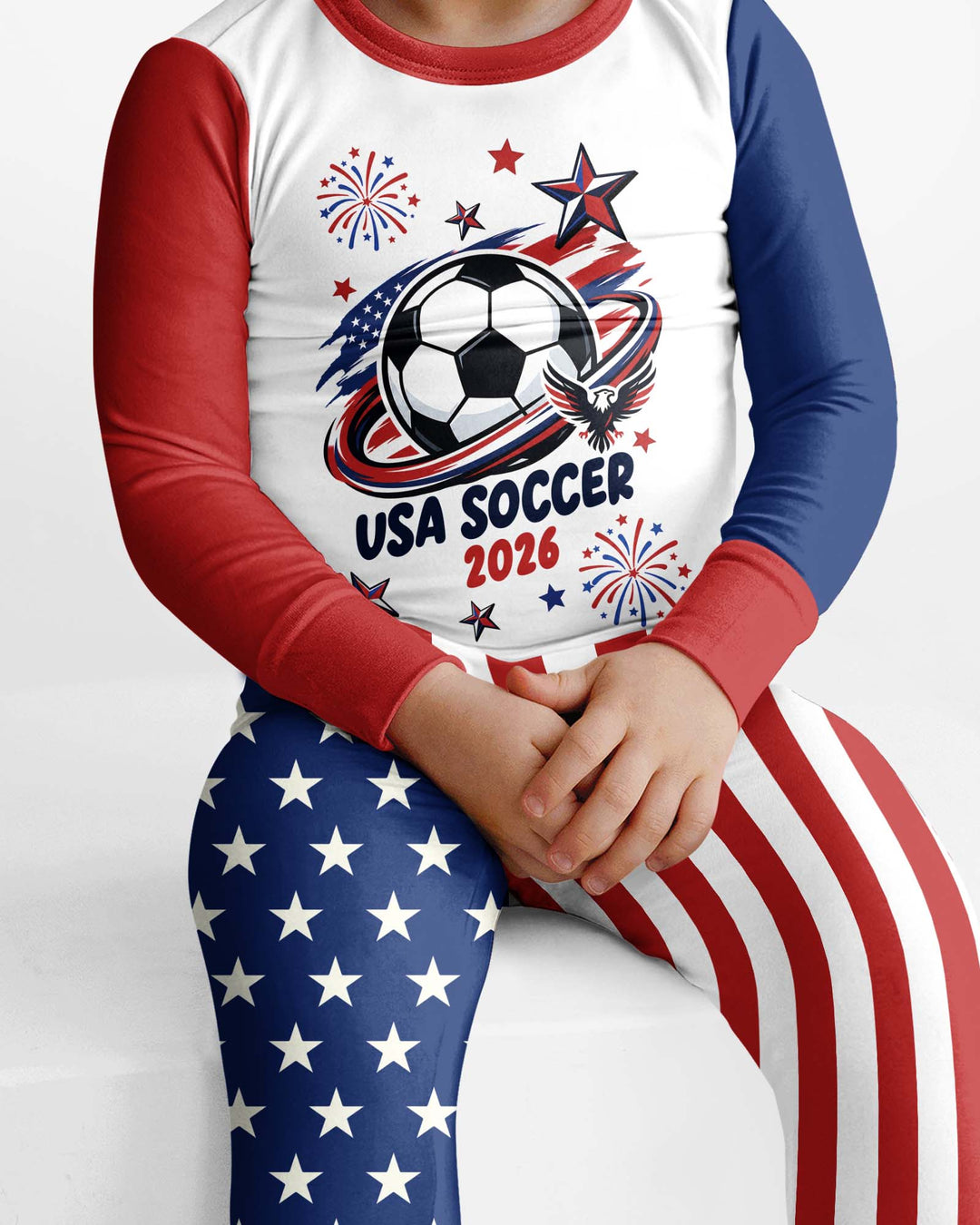 USA Soccer 2026 Family Matching Bamboo Two Piece Long Sleeve Pajama Set