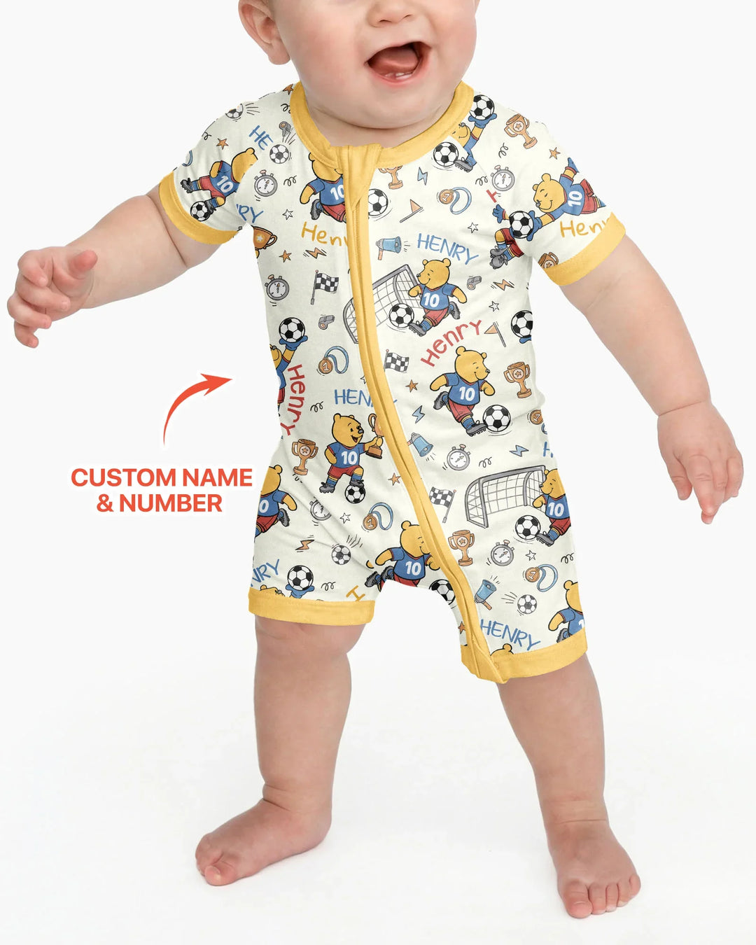 Plantilla PERSONALIZADA de Bambú Pijama Corto con Cremallera