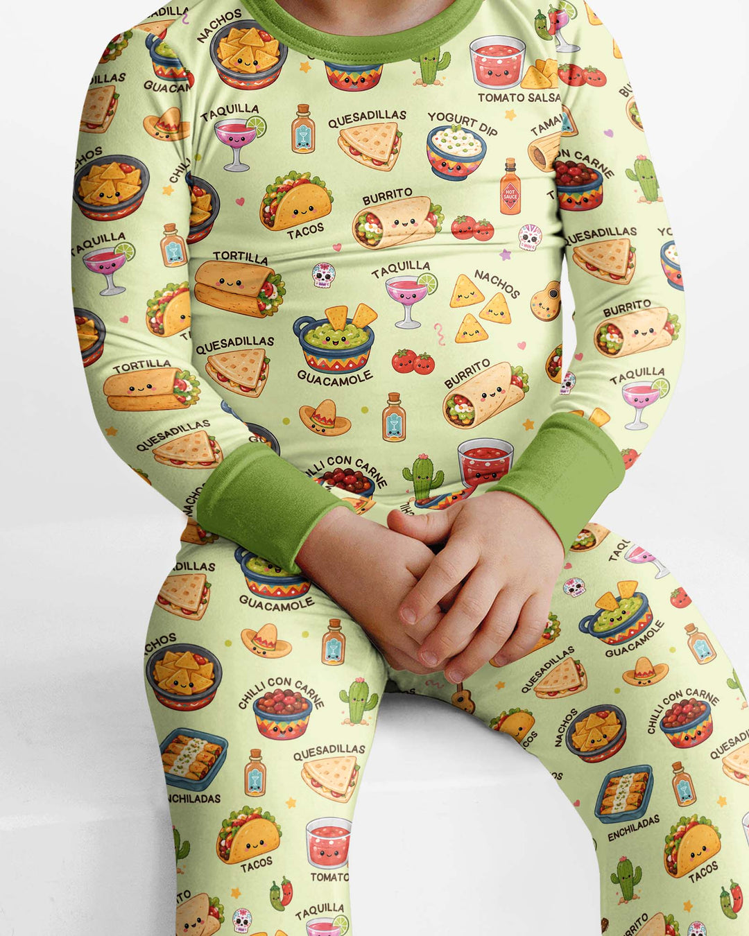 Conjunto de pijama de dos piezas de bambú con mangas largas, plantilla PERSONALIZADA