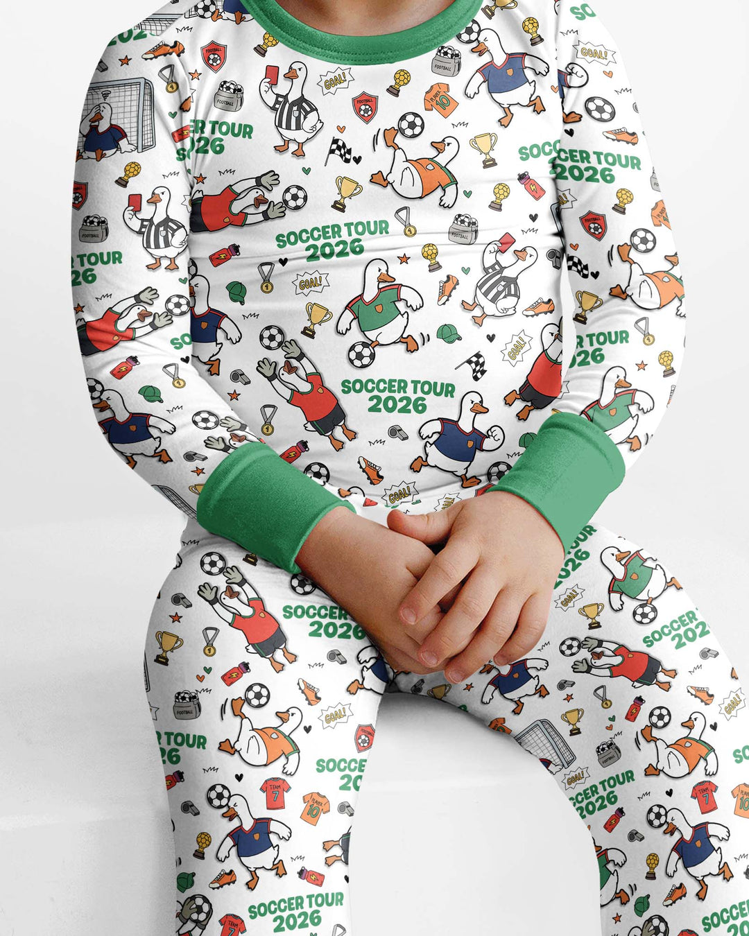 Funny Goose Soccer Tour 2026 Bamboo Two Piece Long Sleeve Pajama Set