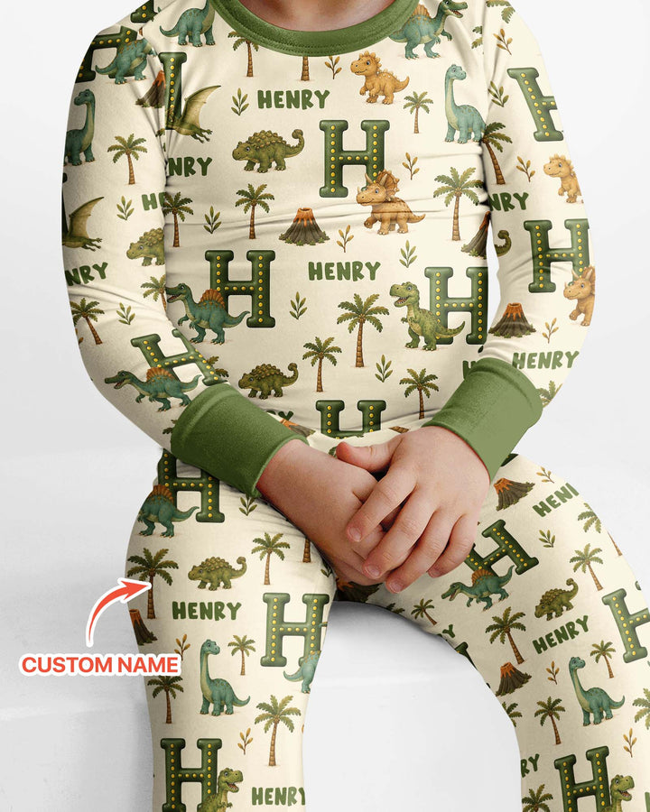 Dinosaur Dreams Bamboo Two Piece Long Sleeve Pajama Set