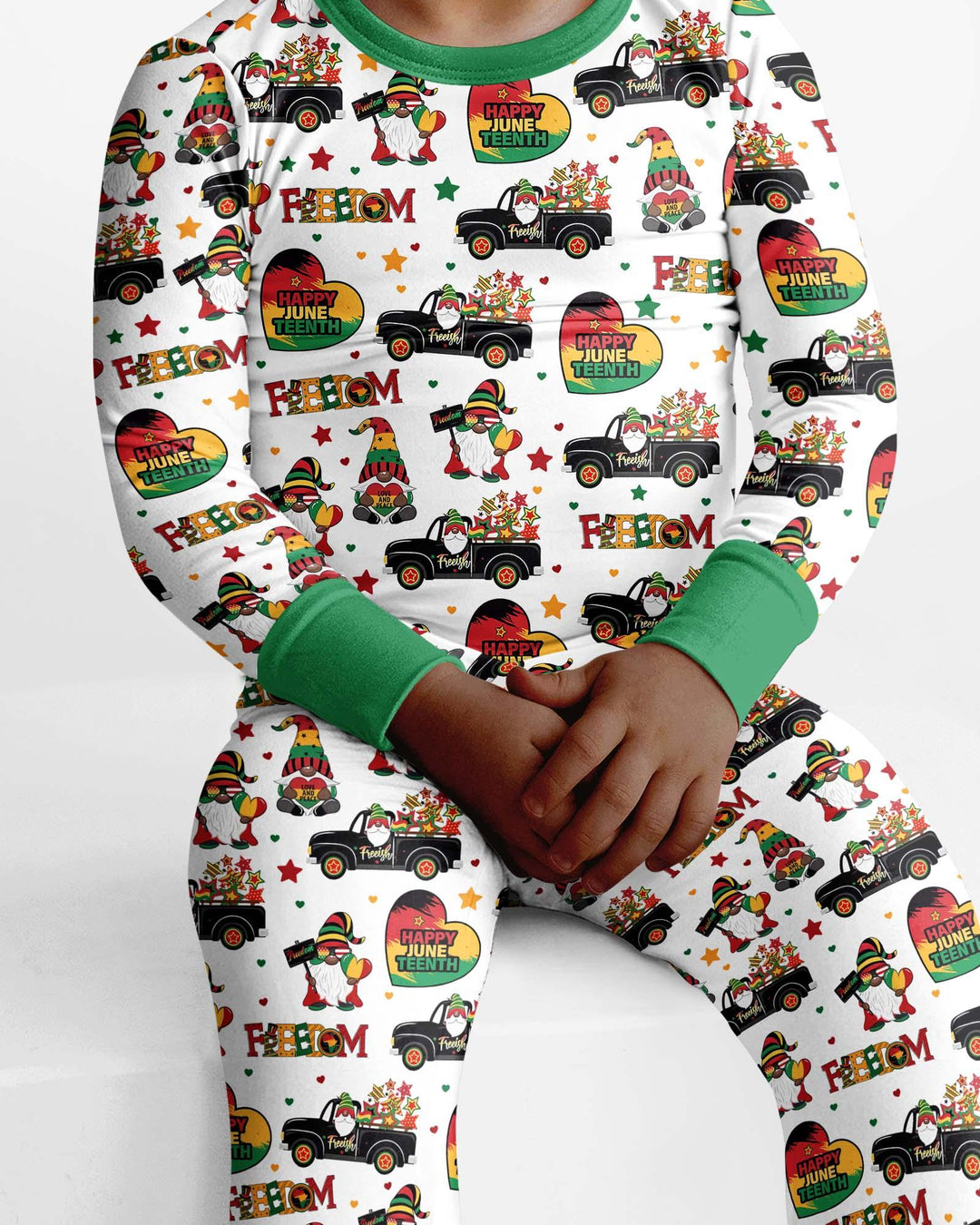 Gnome Happy Juneteenth Bamboo Two Piece Long Sleeve Pajama Set