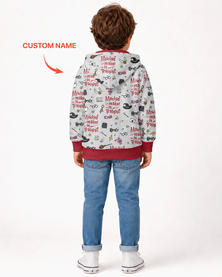 Custom Name Mischief Maker In Training Bamboo Zip Hoodie