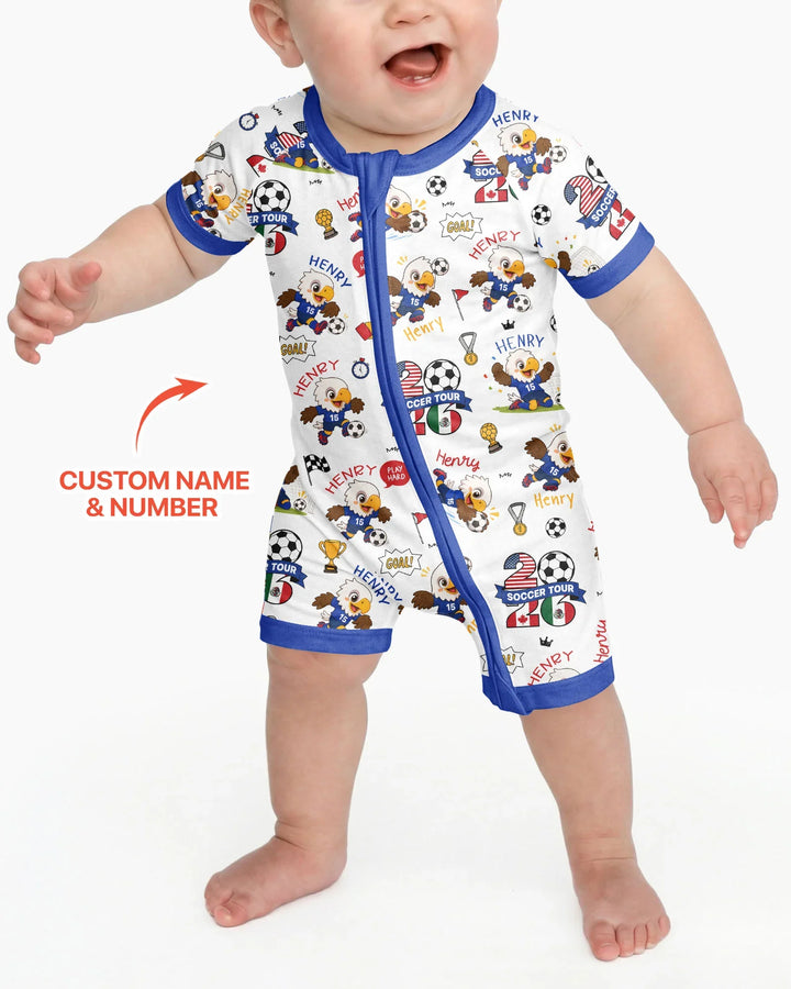 Plantilla PERSONALIZADA de Bambú Pijama Corto con Cremallera
