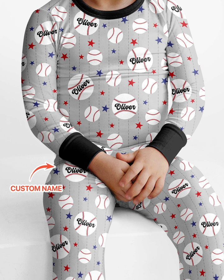 Zweiteiliges Langarm-Pyjama-Set mit Sommerfrüchten