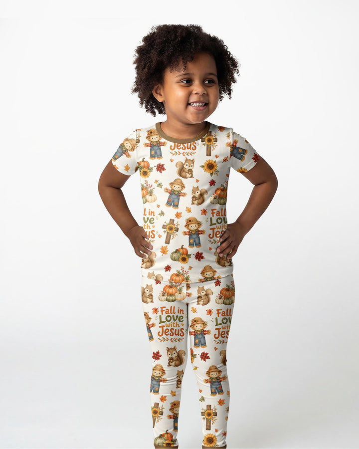 Fall For Jesus Bamboo Two Piece Short Sleeve Pajama Set