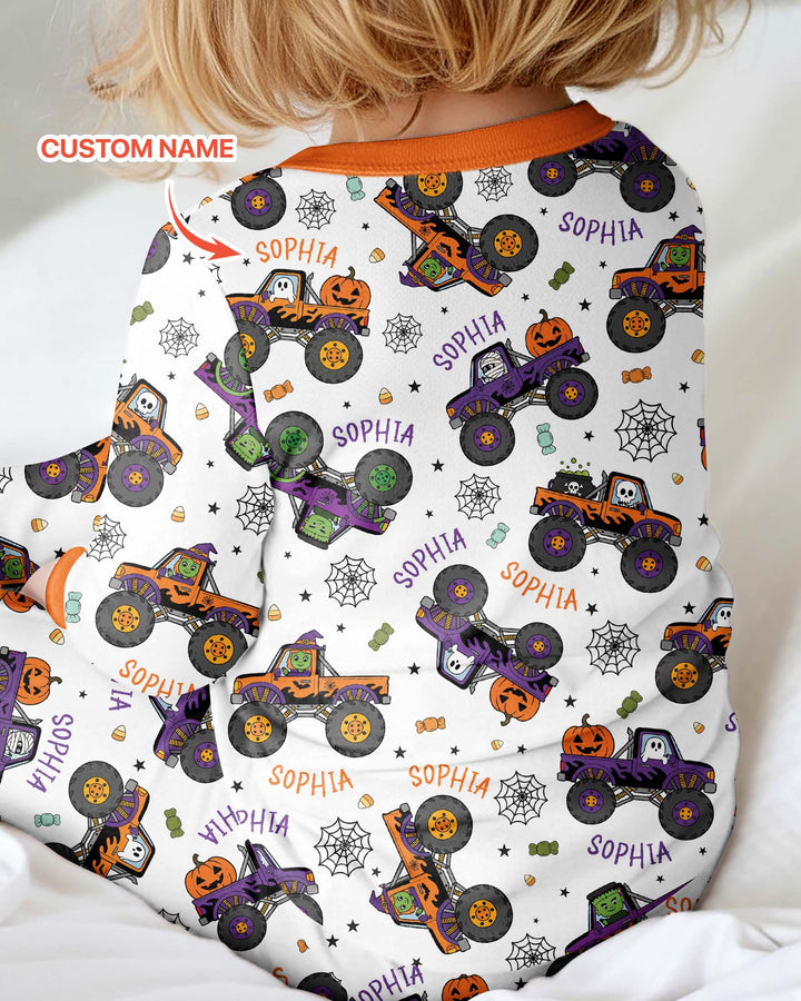 Custom Name Halloween Monster Truck Bamboo Convertible Zippy