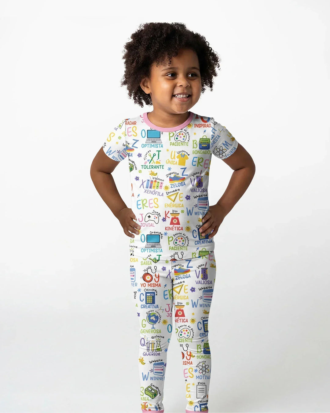 You Are Spanish Alphabet Version Bamboo Two Piece Short Sleeve Pajama Set