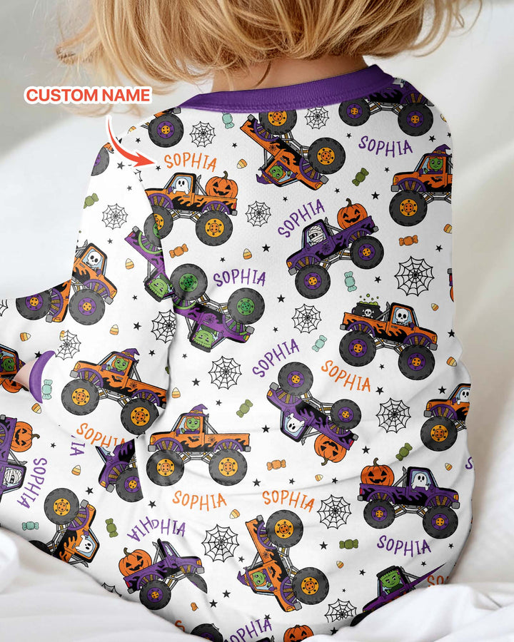 Custom Name Halloween Monster Truck Bamboo Convertible Zippy