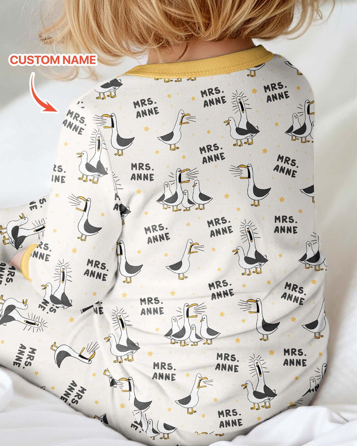 Custom Funny Seagulls Teacher Bamboo Convertible Zippy