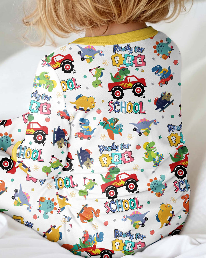 First Day of Preschool T-Rex Bamboo Convertible Zippy