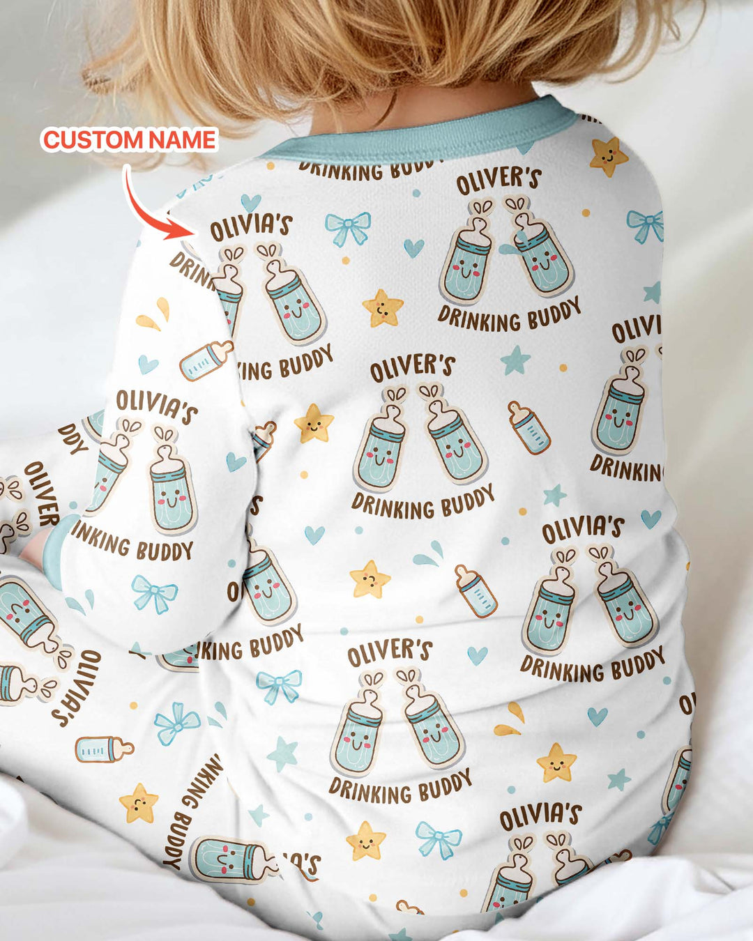 Custom Name Twin Drinking Buddies Bamboo Convertible Zippy
