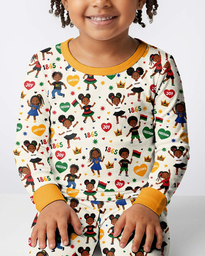 Celebrate Juneteenth Freedom Bamboo Two Piece Long Sleeve Pajama Set