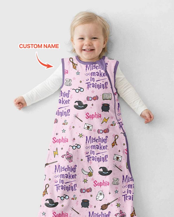 Custom Name Mischief Maker In Training Bamboo Sleep Bag