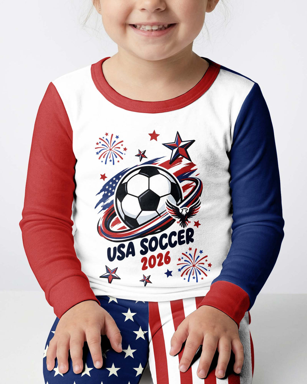 USA Soccer 2026 Family Matching Bamboo Two Piece Long Sleeve Pajama Set