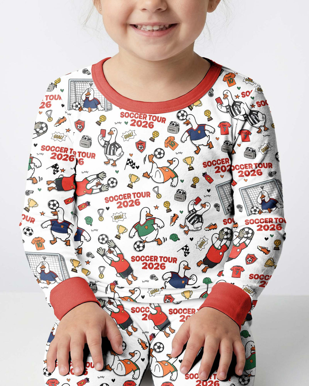 Funny Goose Soccer Tour 2026 Bamboo Two Piece Long Sleeve Pajama Set