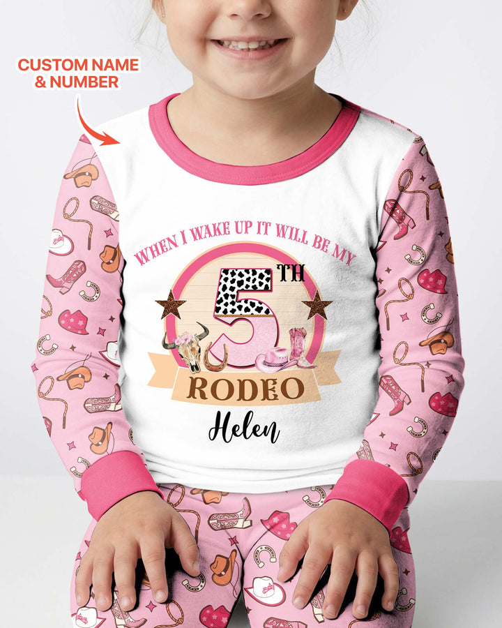 Personalized Birthday When I Wake Up It Will Be Rodeo Bamboo Two Piece Long Sleeve Pajama Set