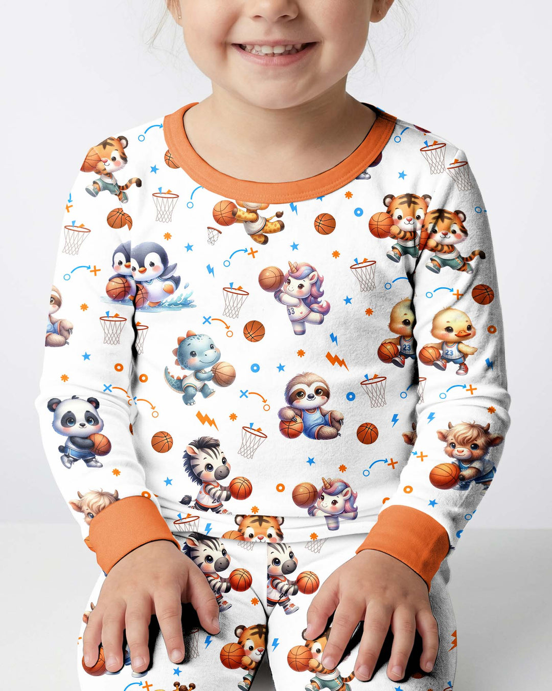 Zweiteiliges Langarm-Pyjama-Set mit Sommerfrüchten