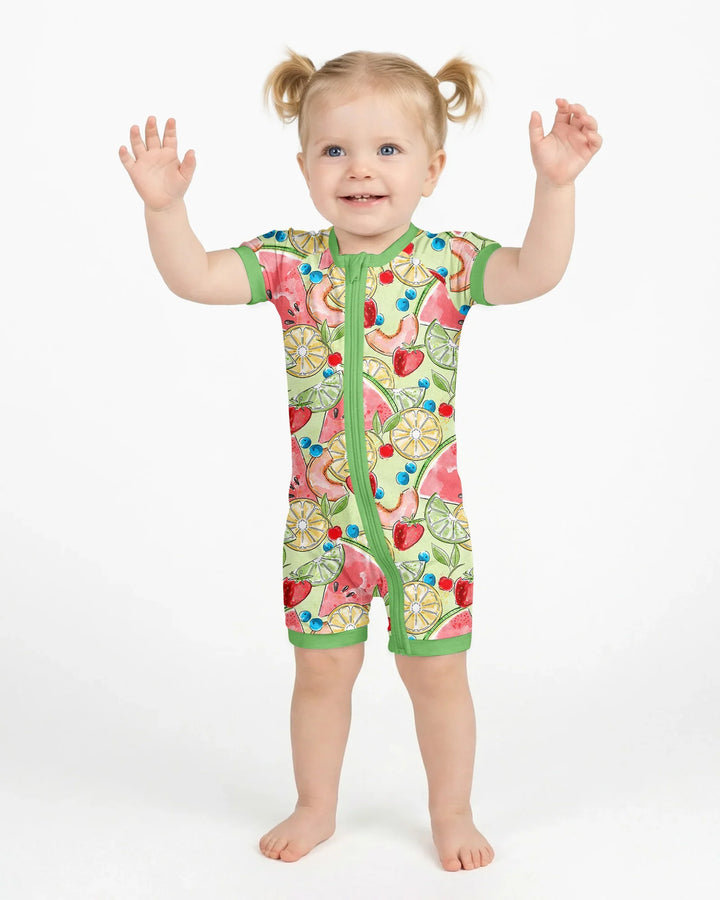 Sweet Summer Fruits Family Matching Bamboo Shorty Zippy