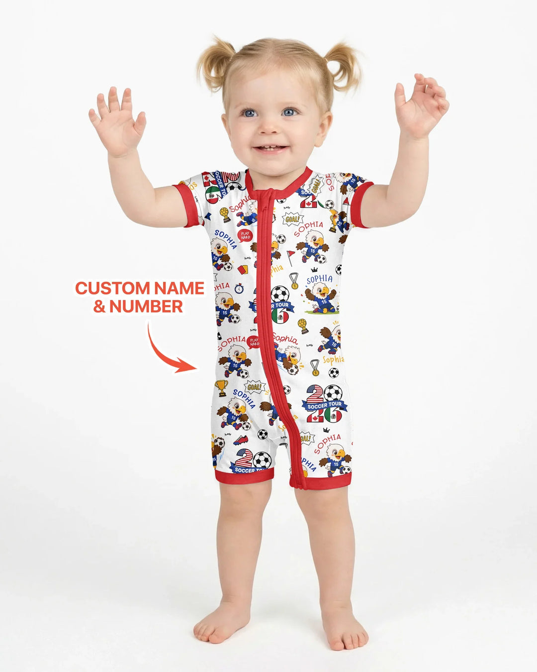 Plantilla PERSONALIZADA de Bambú Pijama Corto con Cremallera