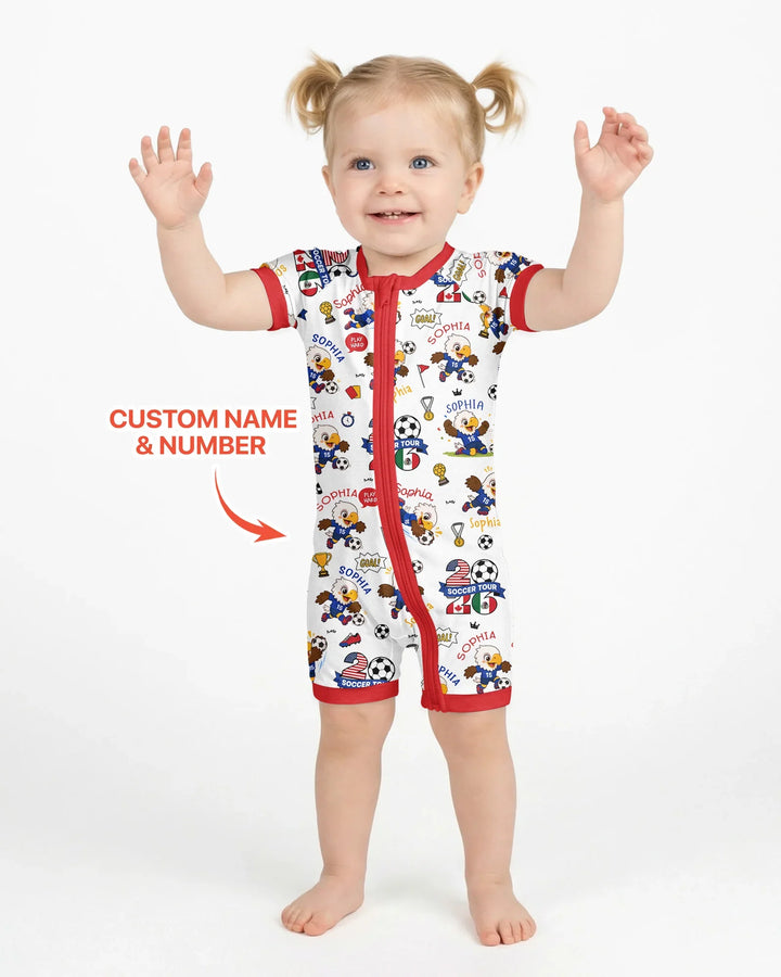 Plantilla PERSONALIZADA de Bambú Pijama Corto con Cremallera