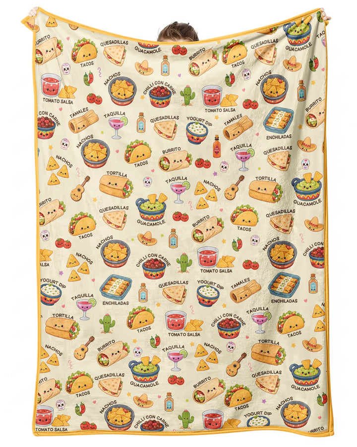 Kawaii Mexican Food Bamboo Blanket