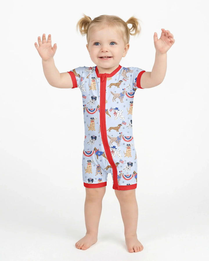 Patriotic Pups Family Matching Bamboo Shorty Zippy