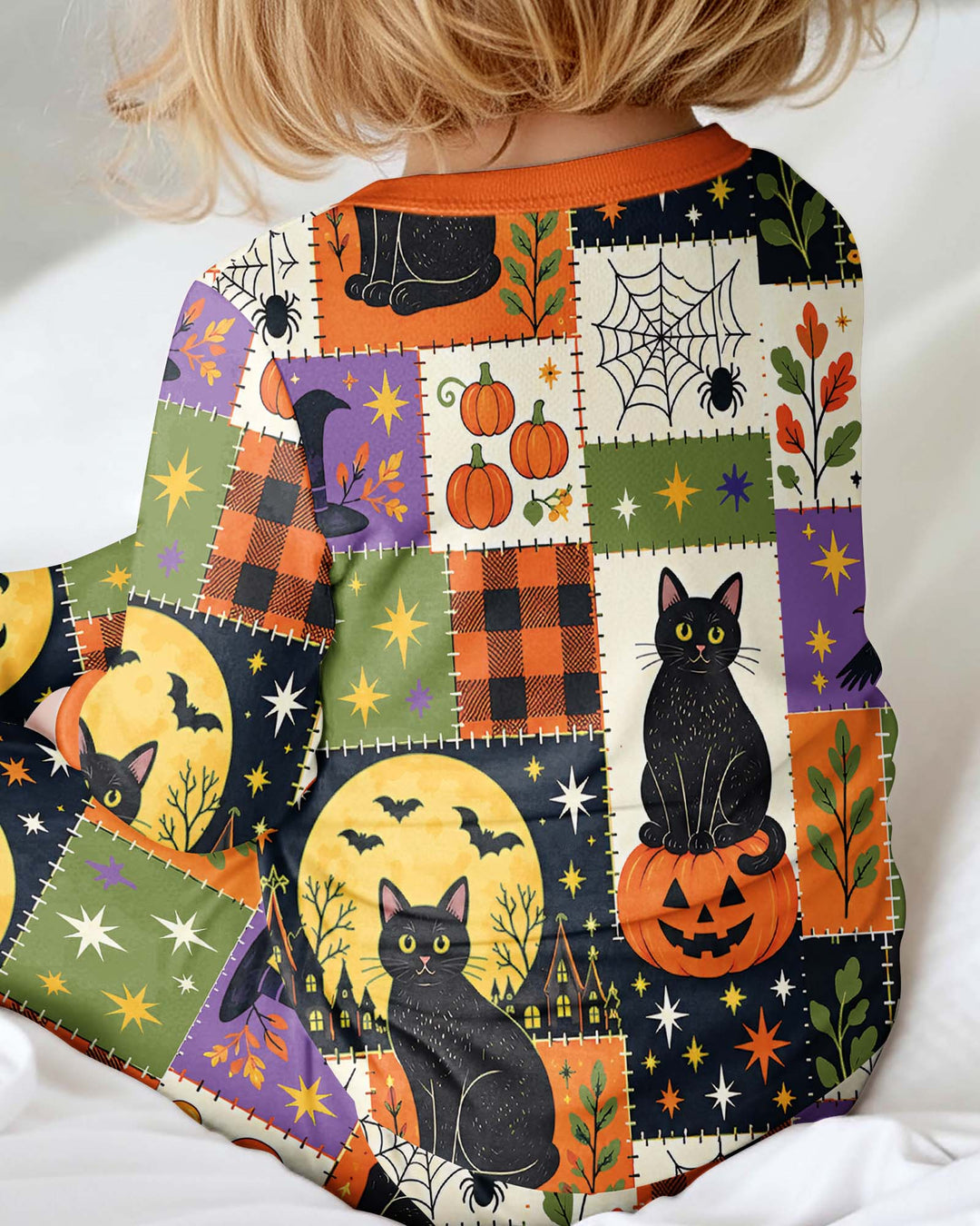 Halloween Black Cat Patchwork Bamboo Convertible Zippy