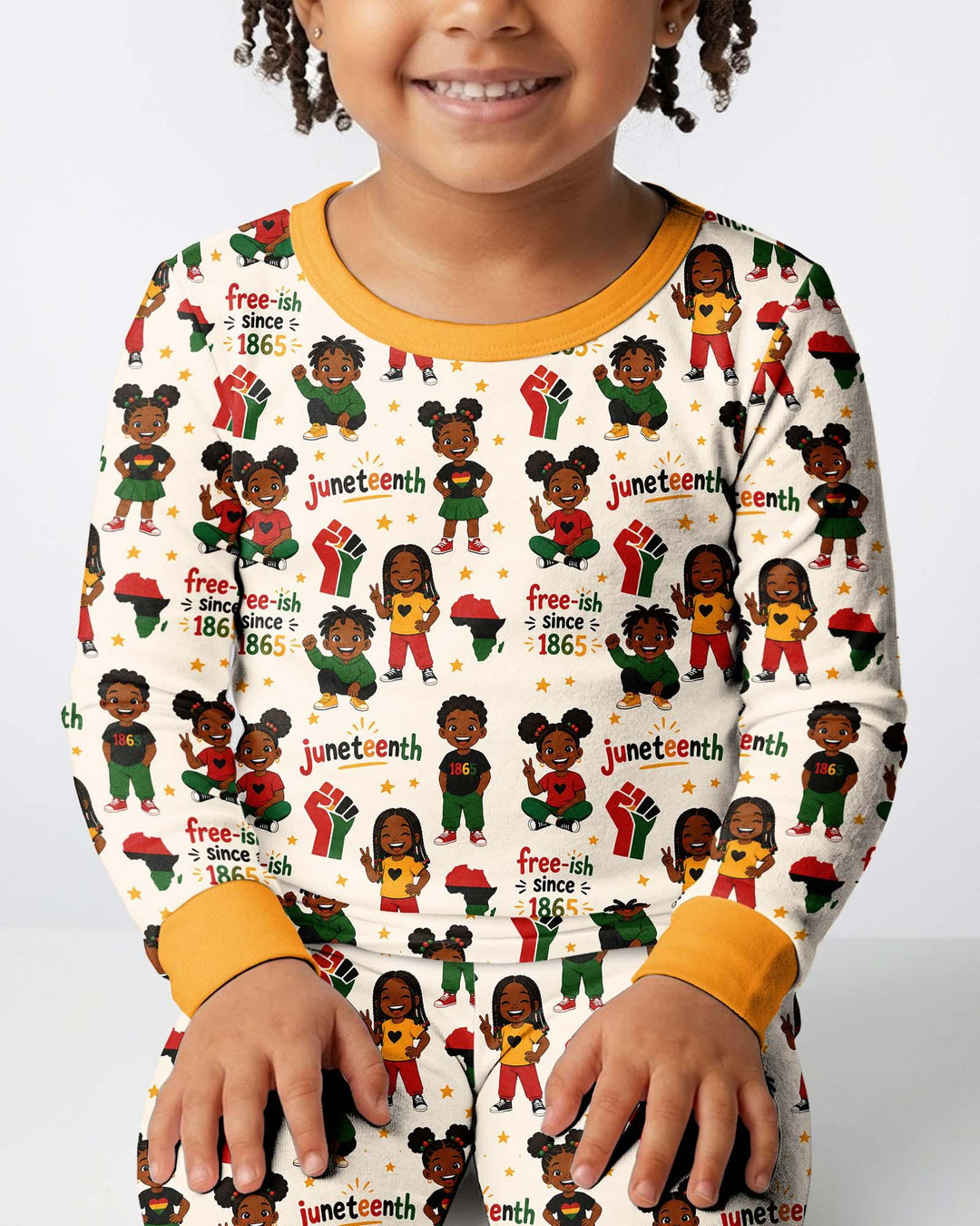Juneteenth Free-ish Since 1865 Bamboo Two Piece Long Sleeve Pajama Set