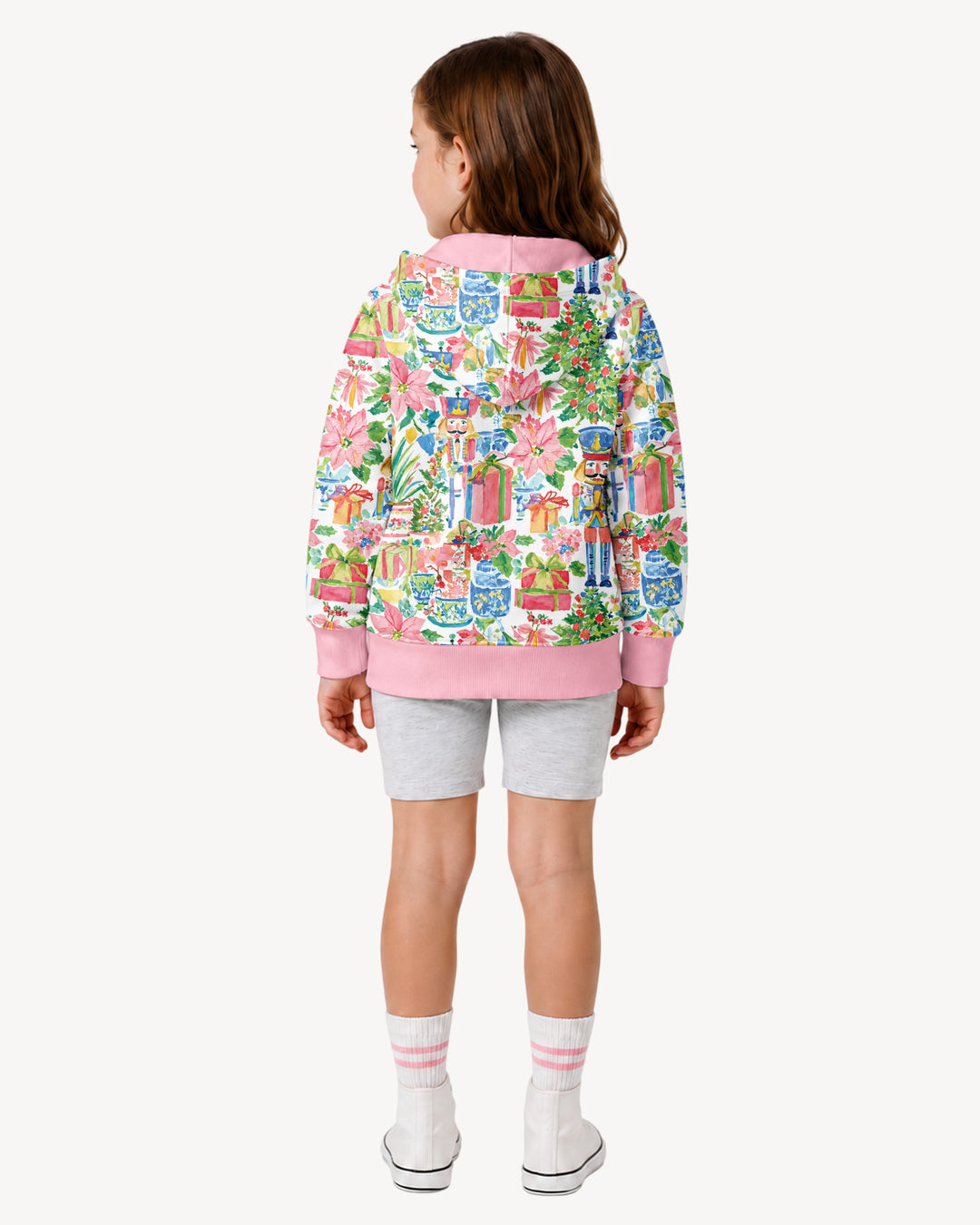 Watercolor Nutcracker Holiday Bamboo Zip Hoodie