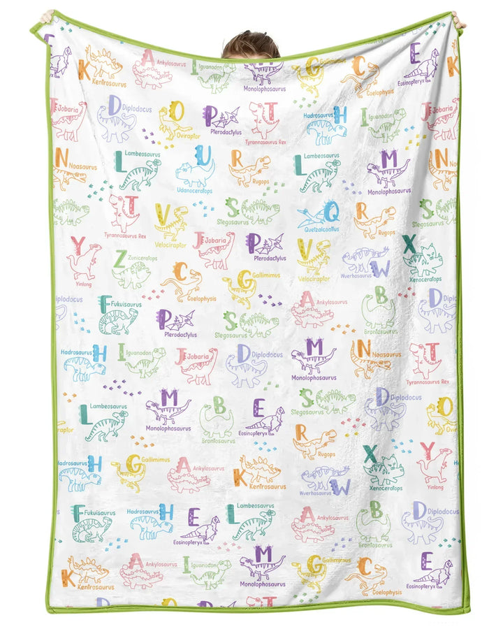 Dino Alphabet ABC Bamboo Blanket