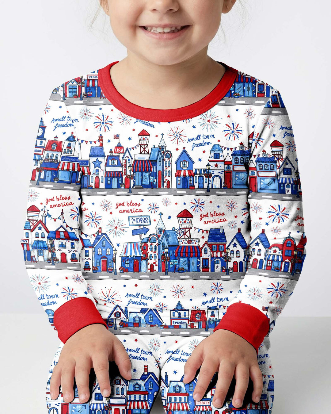 Zweiteiliges Langarm-Pyjama-Set mit Sommerfrüchten