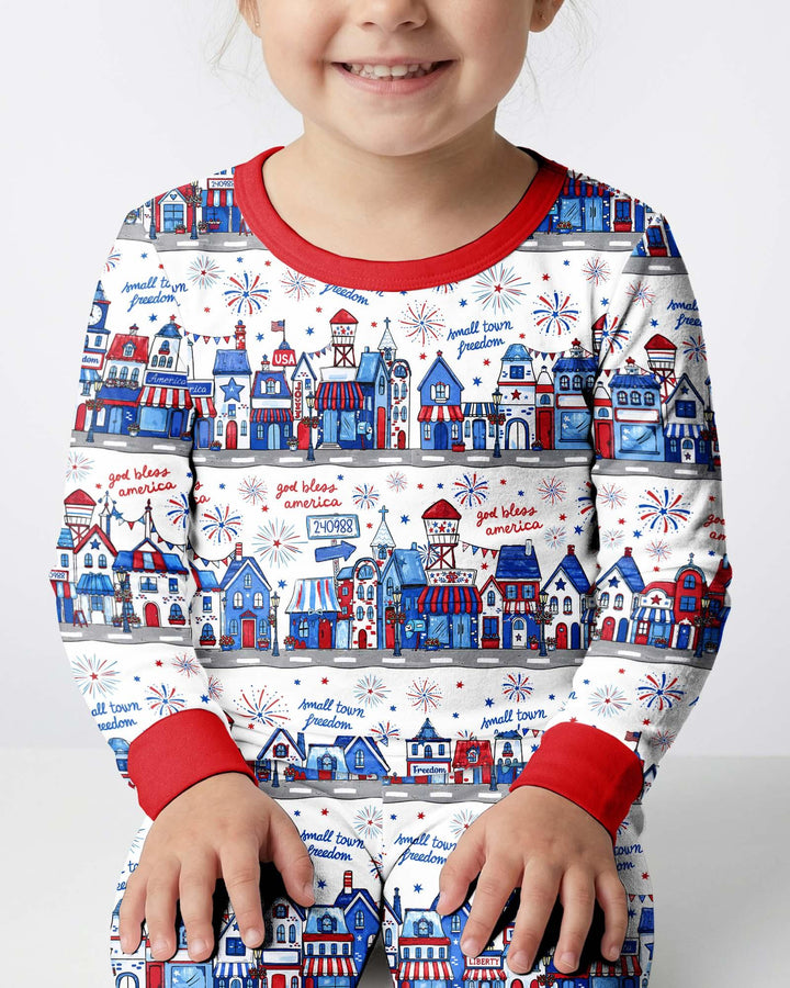 Zweiteiliges Langarm-Pyjama-Set mit Sommerfrüchten