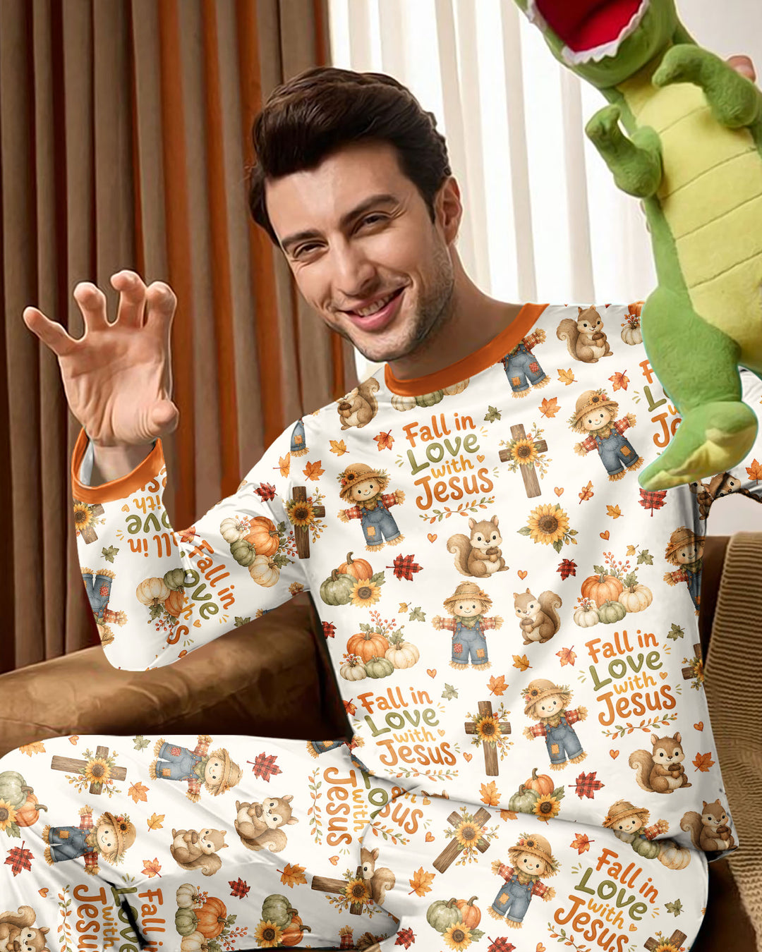Fall For Jesus Bamboo Men's Pajama Set