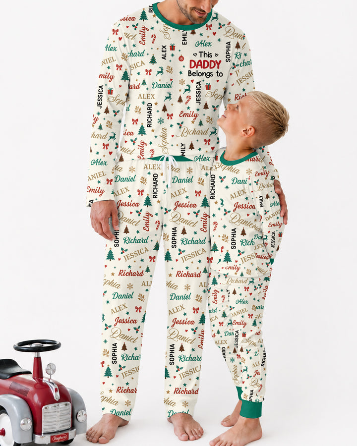 Custom Daddy Christmas Belongs To Bamboo Men's Pajama Set